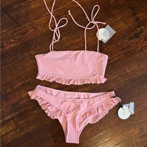 New pink bikini small top medium bottoms